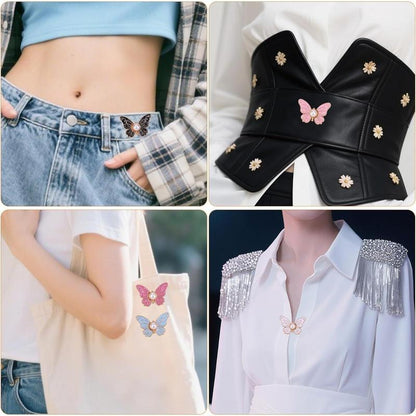 🔥8PCS Butterfly Waist Tighteners 🦋 Perfect Fit in Seconds — No Sewing Needed