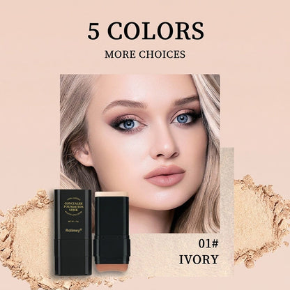 Dual-Ended Foundation & Concealer Stick with Built-in Brush